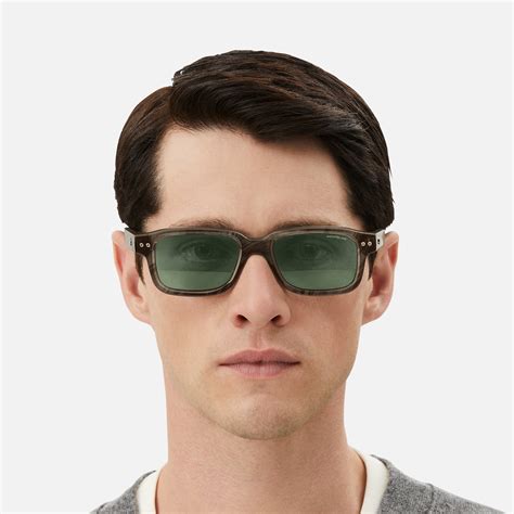 Havana acetate rectangle sunglasses with t